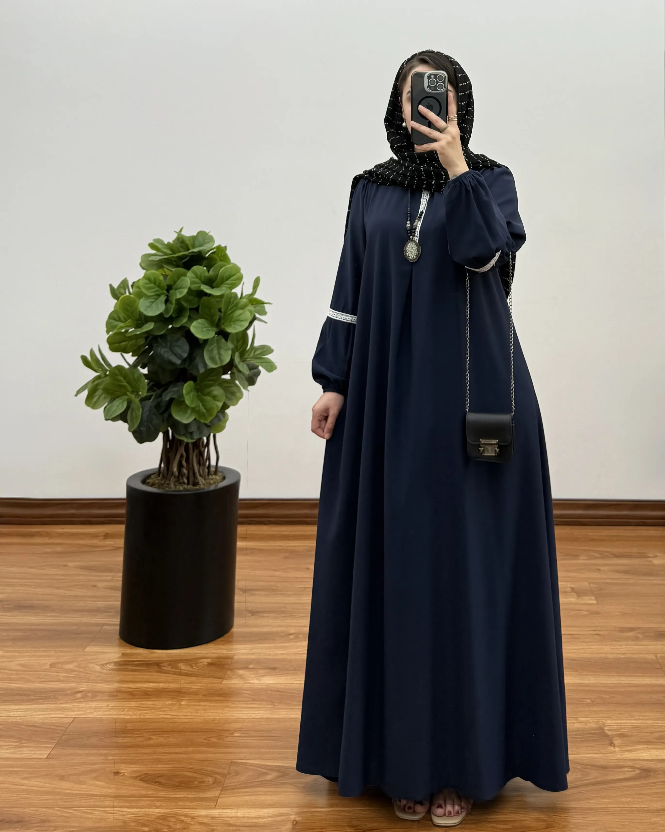مانتو عبایی الیزه کلوش مدل گلنوش